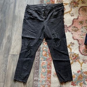 Distressed old navy black rockstar super skinny